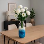 Florero de Vidrio Azul