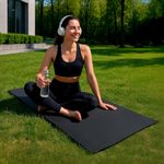 Mat de Yoga Antideslizante Color Negro de 6 mm