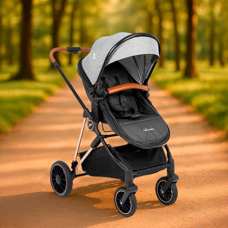 Travel System Gris Negro con Portabebé