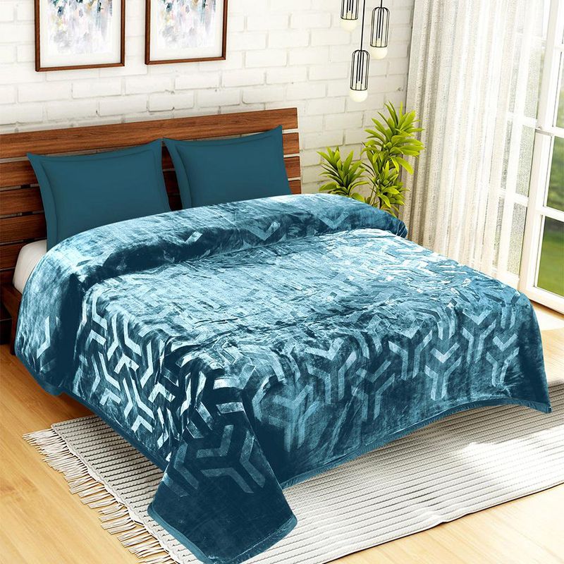 Frazada Afelpada Azul 220 X 240 Cm