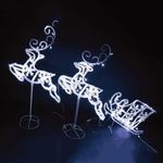 Set de 2 Renos y Trineo con 120 Luces LED