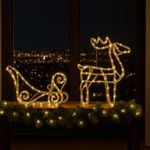 Reno con Trineo con Luz LED