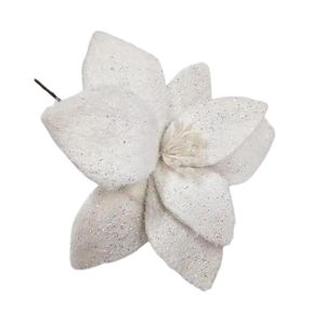 Flor Decorativa Pascua Blanca 26Cm