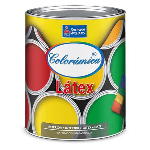 Pintura Látex Mate Blanco Colorámica Interior y Exterior 1 L