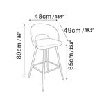 Silla de Bar Pireo Gris de 49x50x90 Cm