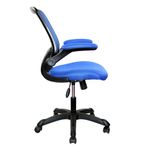Silla Giratoria Mesh Azul con Brazos Ajustables