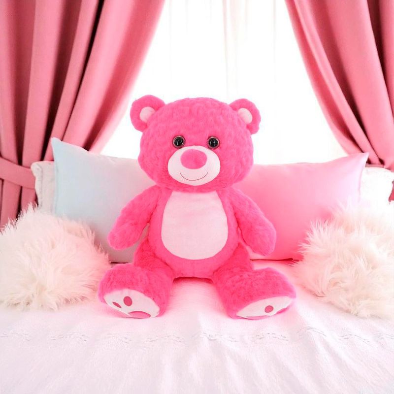 Peluche Oso Rosa de 15 Plg, Suave y Abrazable