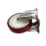 Rueda de Poliuretano Fija con Placa Burdeo 5 Plg
