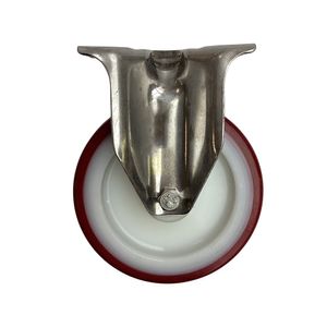 Rueda de Poliuretano Fija con Placa Burdeo 5 Plg