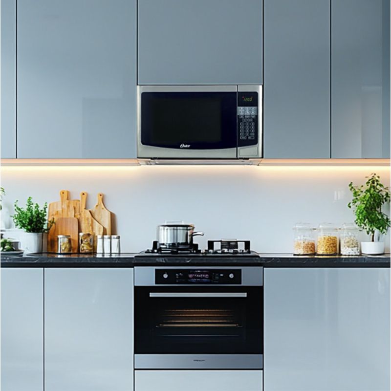 Microondas 1.2 Pies Digital Gris Con Negro