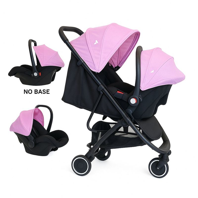 Carruaje Travel System Lucca Rosado y Negro