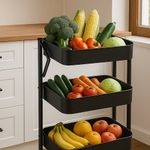 Carretilla Metálica con 3 Bandejas Color Negra