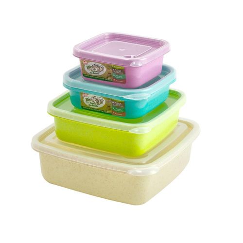 Set de 4 Herméticos Cuadrado Multicolor