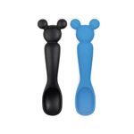 Cucharas de Silicón Tipo Mickey Negro y Azul 2 Pzas
