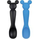 Cucharas de Silicón Tipo Mickey Negro y Azul 2 Pzas
