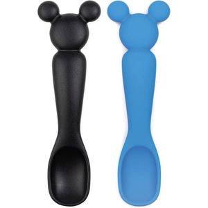 Cucharas de Silicón Tipo Mickey Negro y Azul 2 Pzas