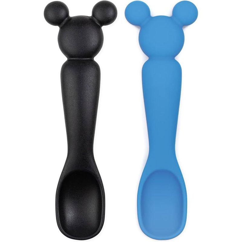 Cucharas de Silicón Tipo Mickey Negro y Azul 2 Pzas