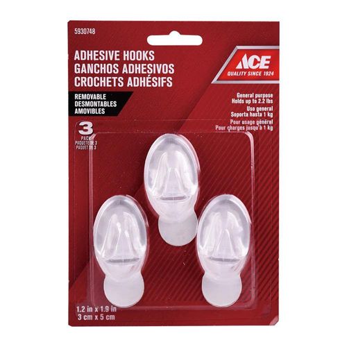 Set de 3 Ganchos Adhesivos Blancos 2.2 Lb