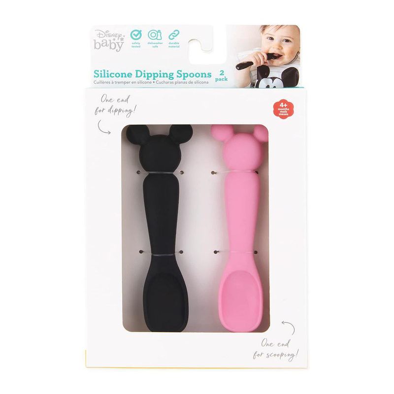 Cucharas de Silicón Tipo Minnie Negro y Rosa 2 Pzas
