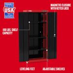 Gabinete Metálico para Taller Rojo con Negro 188x81x46 Cm