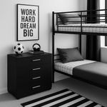 Gavetero Turin De 4 Gavetas Negro 80X40X68 Cm - Tvilum