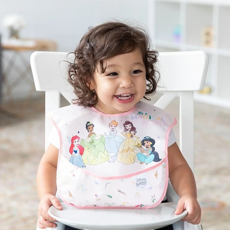 Baberos Impermeables Tipo Princesas Disney 3 Pzas