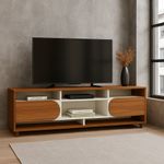 Mueble para TV MDF Natural y Blanco