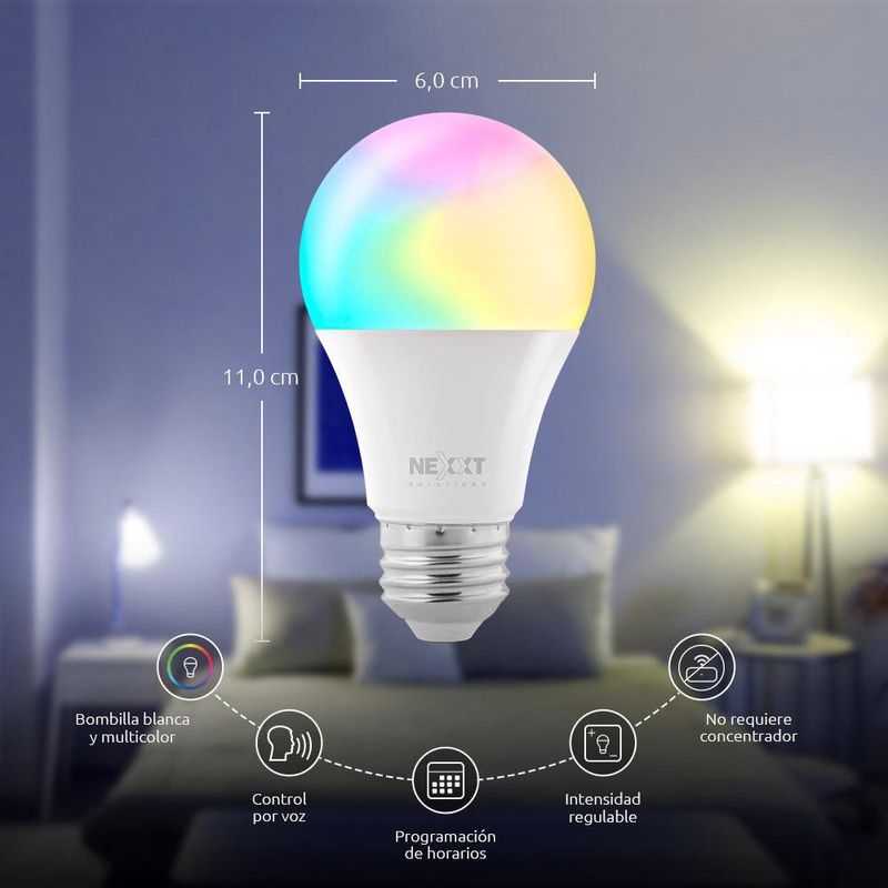 Foco LED Smart Wi-Fi RGB 800 Lm 2 Pzas