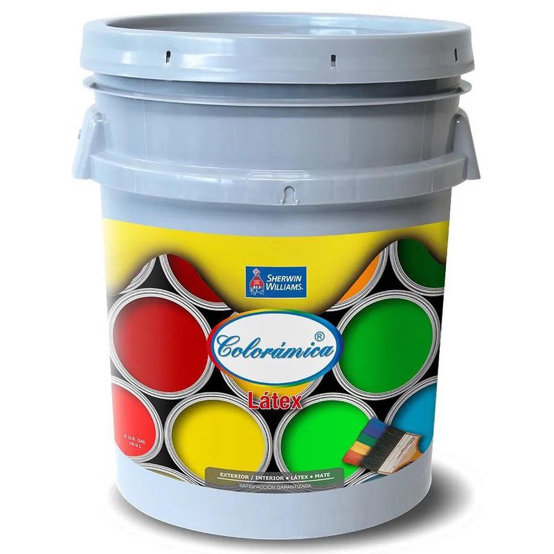 Pintura Látex Colorámica Amarillo Intenso Mate 5 Gal