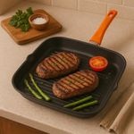 Sartén Cuadrado Grill Giulietta de 28 cm Antiadherente Color Negro