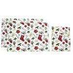 Set de 2 Individuales y 2 Servilletas Estampado Navideño