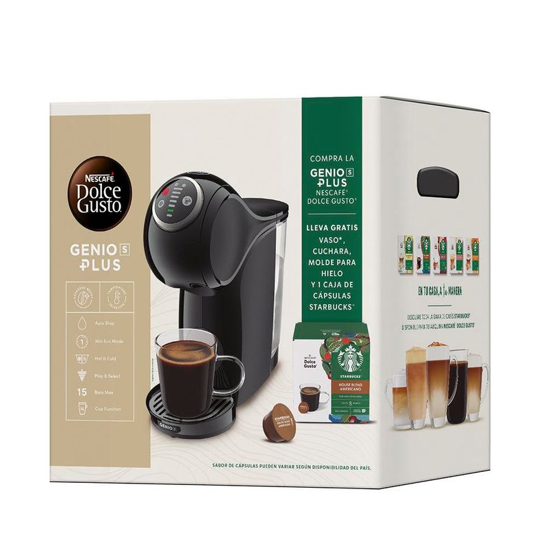Kit de Cafetera Genios Plus + Vaso, Cuchara y Moldes de Hielo + Capsulas
