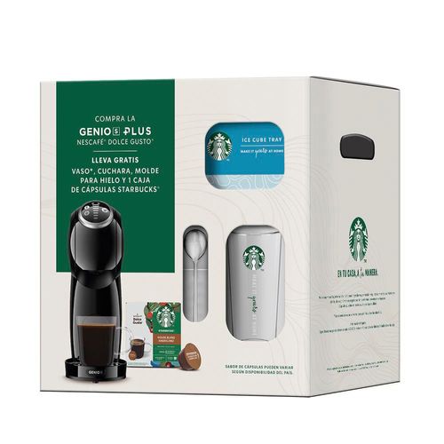 Kit de Cafetera Genios Plus + Vaso, Cuchara y Moldes de Hielo + Capsulas