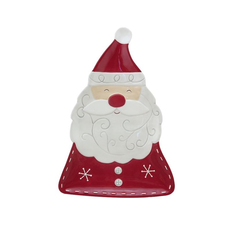 Plato Servidor Cerámica Diseño Santa