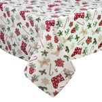 Mantel Cuadrado Estampado Navideño 150x150Cm
