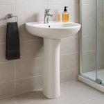 Lavamanos Confort con Pedestal Blanco Brillante