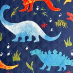 Set de Cubrecama Acolchada Azul con Dinosaurios Full/Queen 3 Pzas