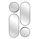 Set de 4 Espejos Decorativos Diseño Redondos y Ovalados