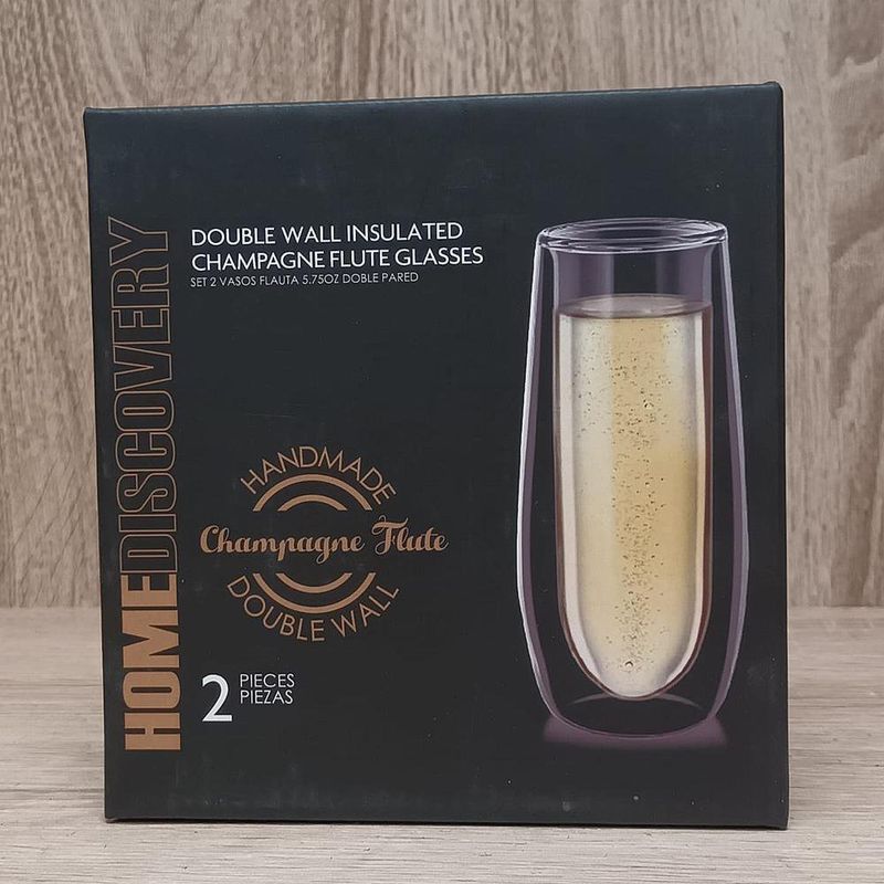 Set 2 Vasos Flauta Doble Pared 5.75 Oz - Toscana
