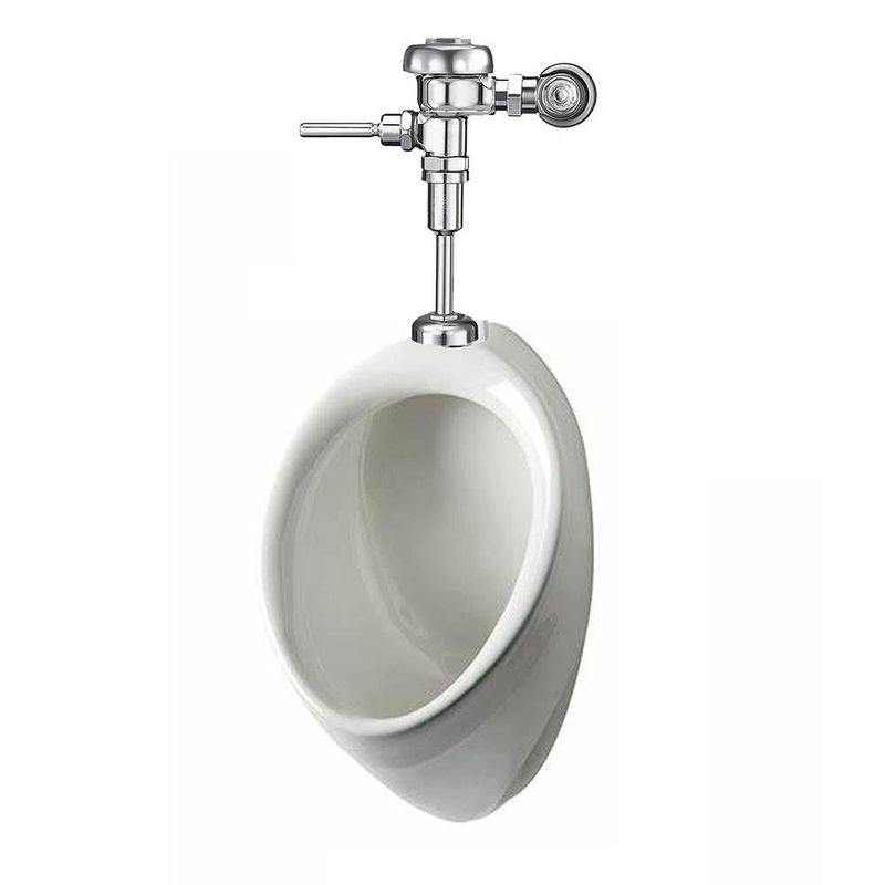 Mingitorio Curvo con Flu x ometro Manual 56 X 33 cm Blanco