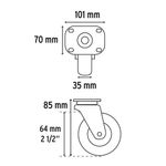 Rodo de Hule con Balero 2-1/2 Plg X 35 mm