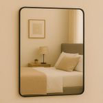 Espejo de Pared Rectangular 80x60 cm Marco Negro
