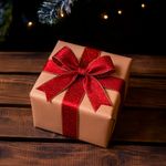 Listón Rojo con Puntos Dorados