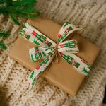 Listón Navideño de Cascanueces de 2.5 plg x 10 yardas Color Blanco