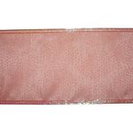 Listón Navideño de 2.5 plg x 10 yardas Color Rosado con Brillos