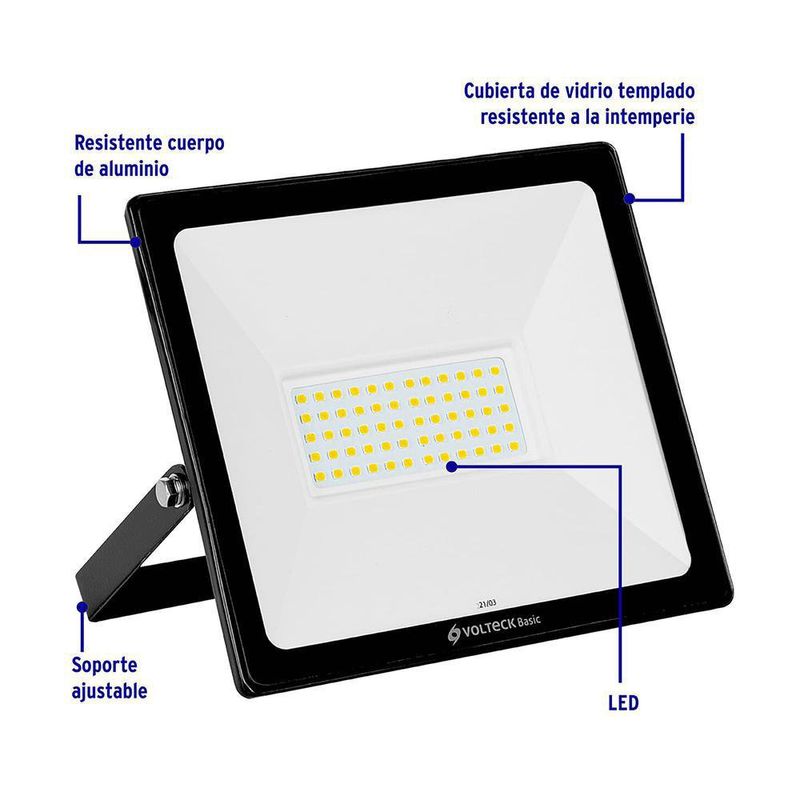Reflector LED 50W Luz de Día 6500K Ultra Delgado