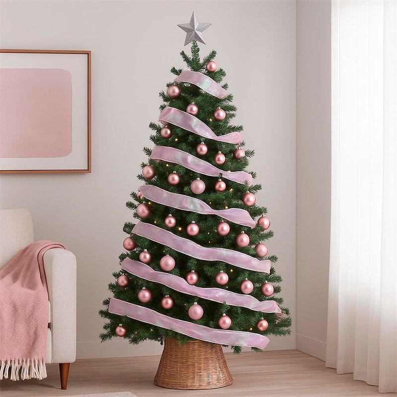 Listón Navideño de 2.5 plg x 10 yardas Color Tornasol