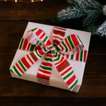 Listón Navideño de Rayas de 2.5 plg x 10 yardas Multicolor