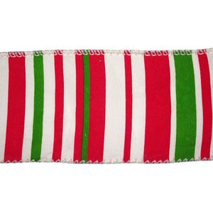 Listón Navideño de Rayas de 2.5 plg x 10 yardas Multicolor