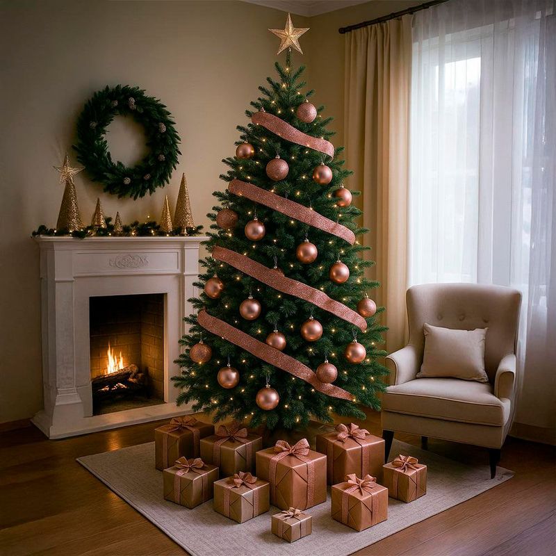 Listón Navideño Brillante de 2.5 plg x 10 yardas Color Rosado